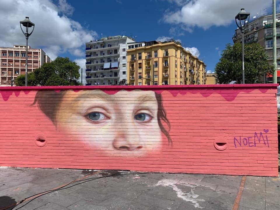 Piazza Nazionale, imbrattato murale dedicato a piccola Noemi
