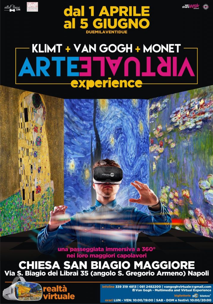 Klimt, Van Gogh e Monet dal 1° aprile con la mostra Arte VIrtuale Experience