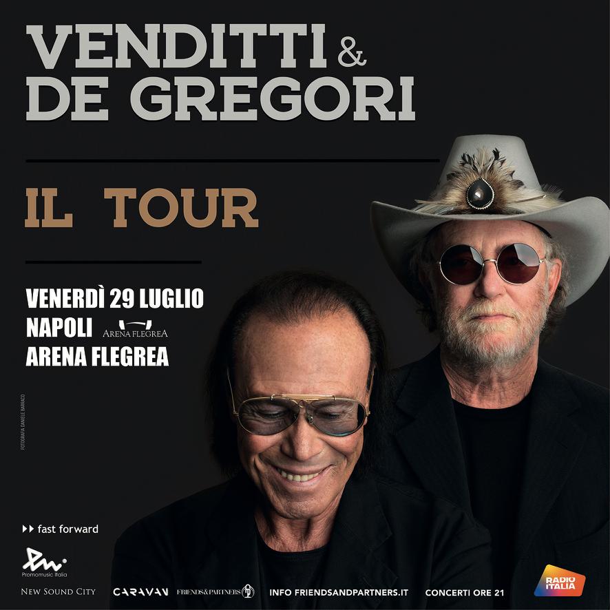 Venditti & De Gregori il 29 luglio all'Arena Flegrea di Napoli