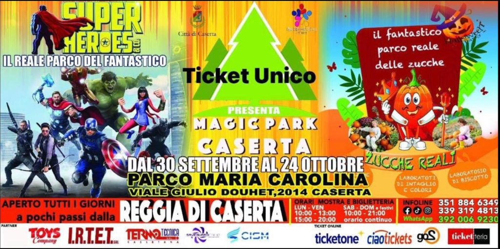 Al Magic Park di Caserta arrivano la magia dei “Super Heroes & Co.” e delle “Zucche Reali”