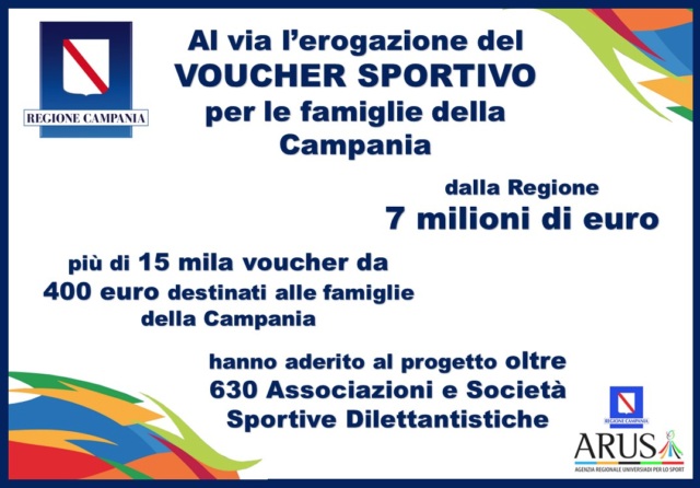 Piano sociale Regione Campania, bando per voucher sportivi