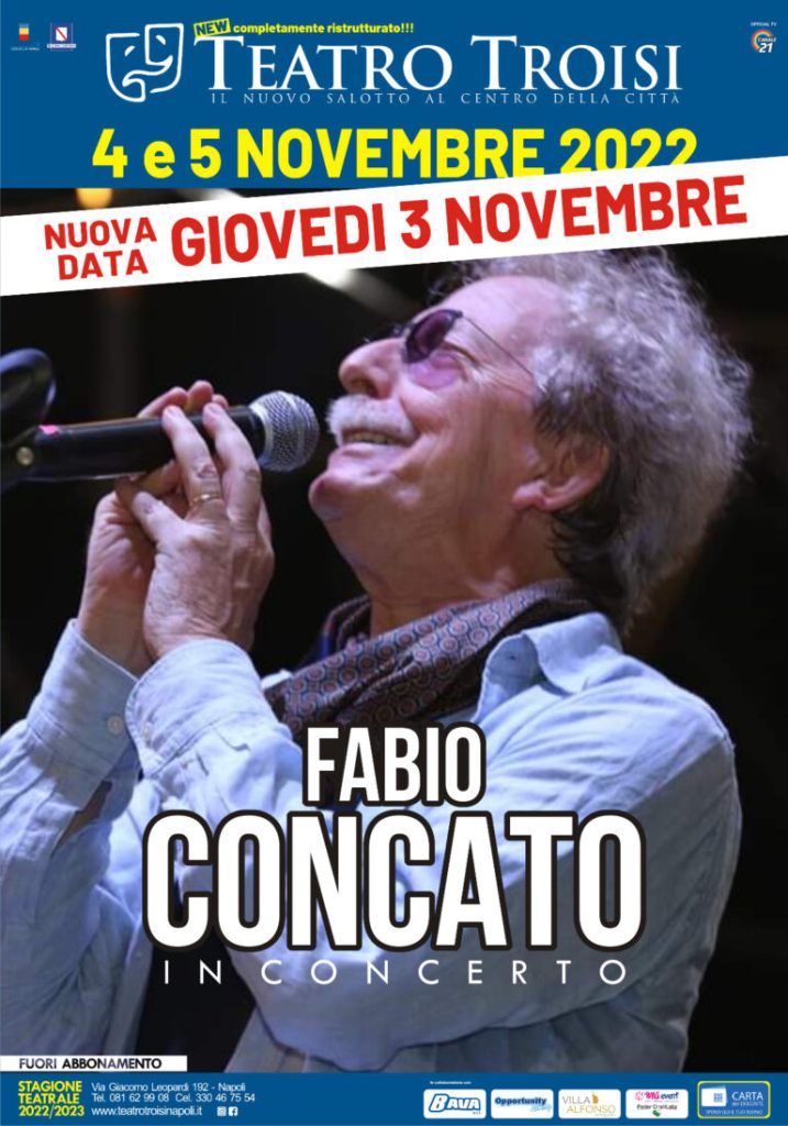 Fabio Concato in concerto da giovedì 3 novembre al Teatro Troisi