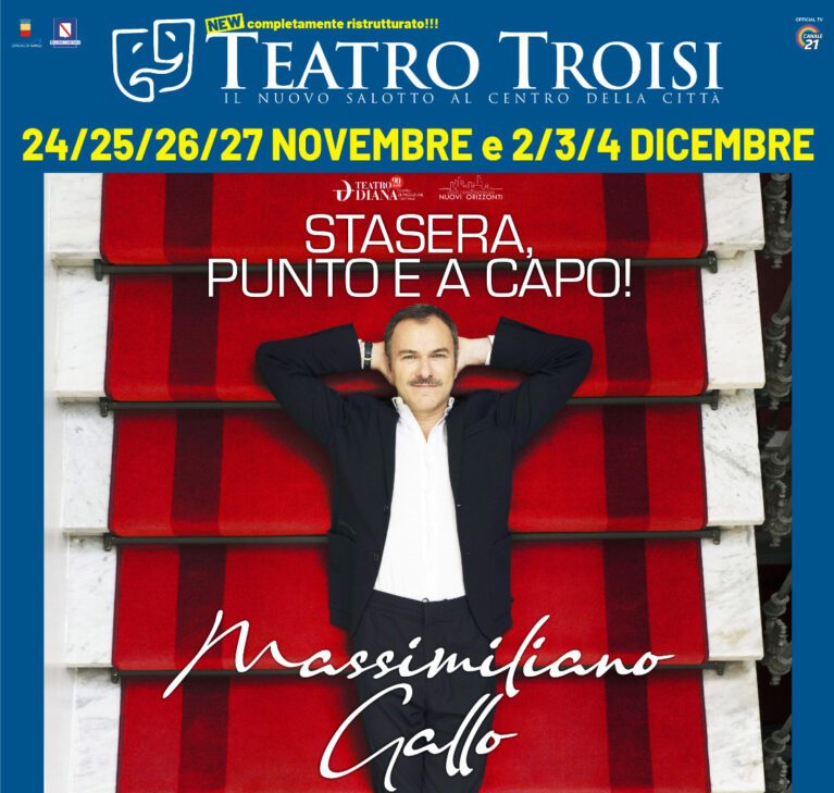 Massimiliano Gallo al Teatro Troisi con 'Stasera punto e a capo'