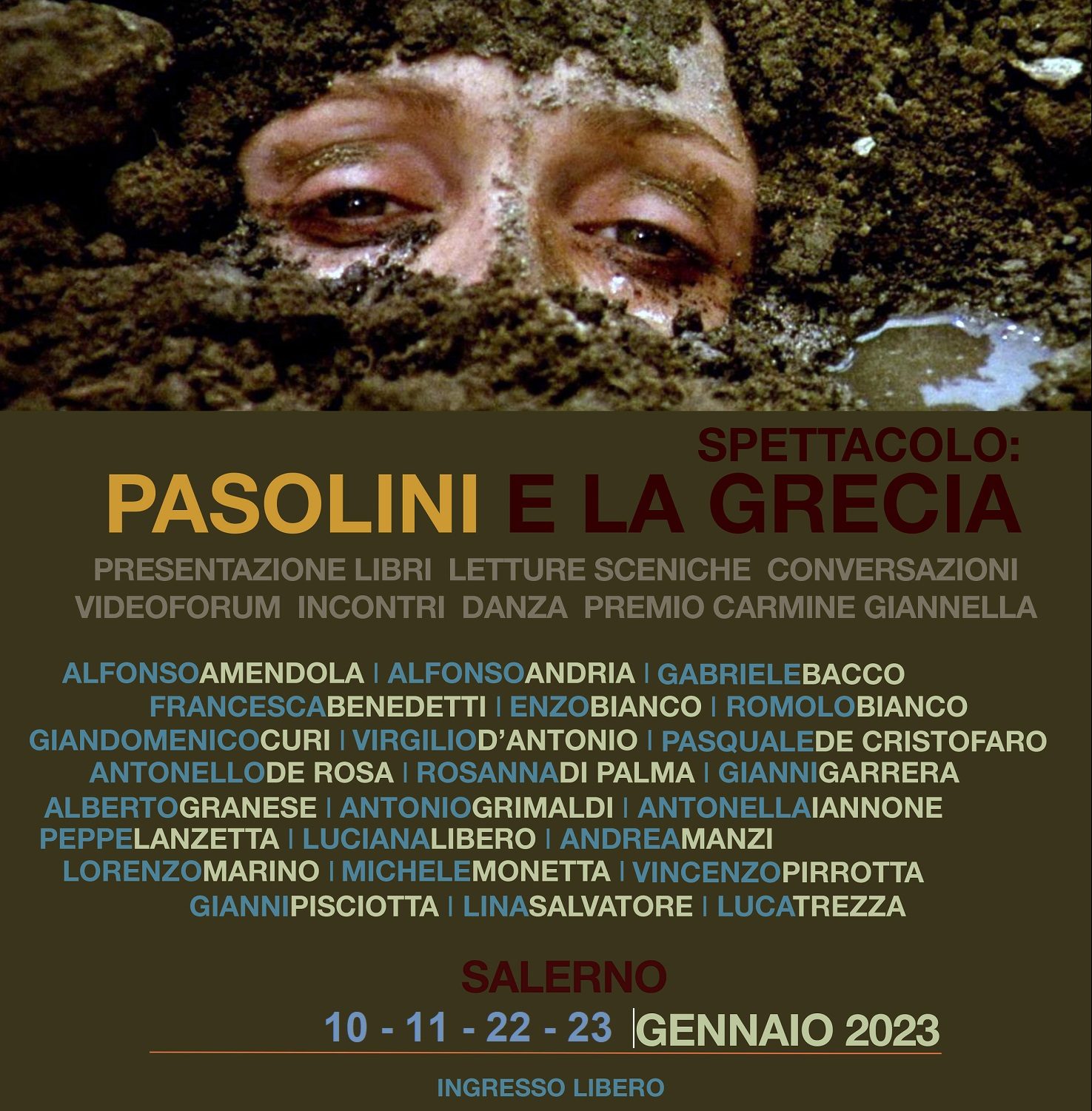 A Salerno la seconda parte della Maratona Pasolini con 4 eventi a gennaio