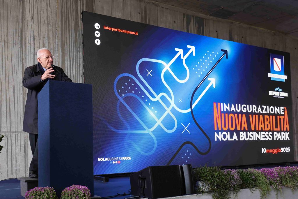 Il presidente De Luca inaugura la nuova viabilità del Nola Business Park
