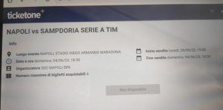 Napoli-Sampdoria: biglietti polverizzati in poche ore