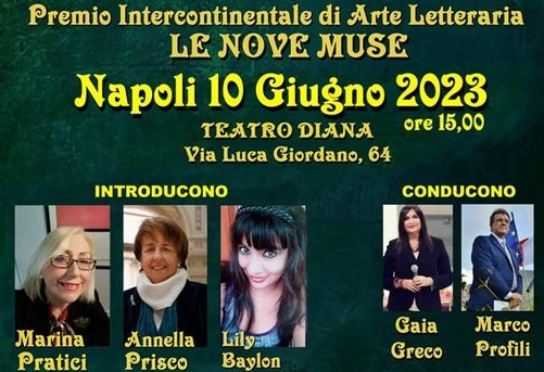 Al Teatro Diana di Napoli il Premio di Arte Letteraria “Le Nove Muse”