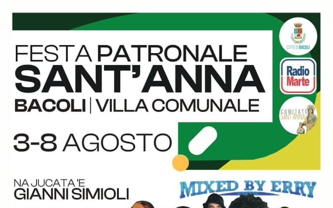 Bacoli, al via il 3 agosto la Festa di Sant'Anna