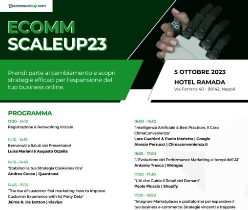 Ecomm ScaleUp 2023, a Napoli un confronto sulle ultime tendenze nell’e commerce