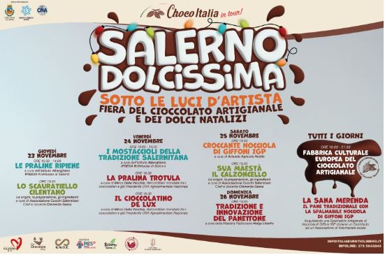 Salerno Dolcissima, con Choco Italia arriva la Fiera del cioccolato artigianale e dei dolci natalizi