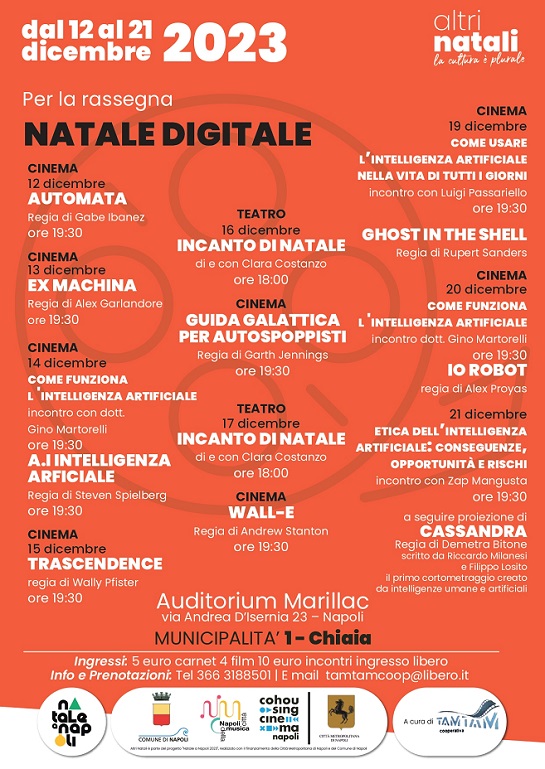 Altri Natali, Natale Digitale: la rassegna di cinema all’Auditorium Marillac Altri Natali, Natale Digitale: la rassegna di cinema all’Auditorium Marillac
