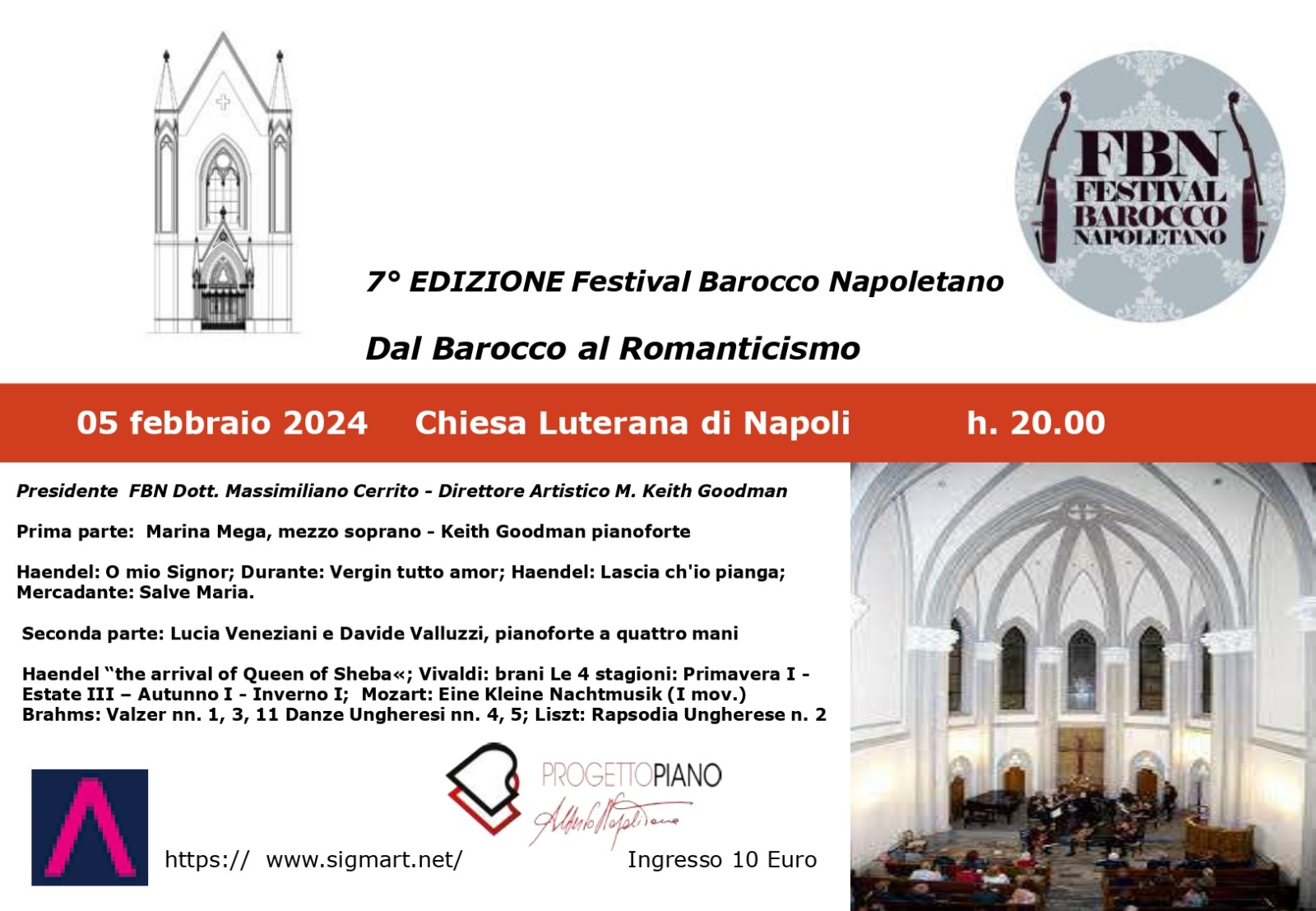 Alla Chiesa Luterana di Napoli il 2° Concerto del Festival Barocco Napoletano