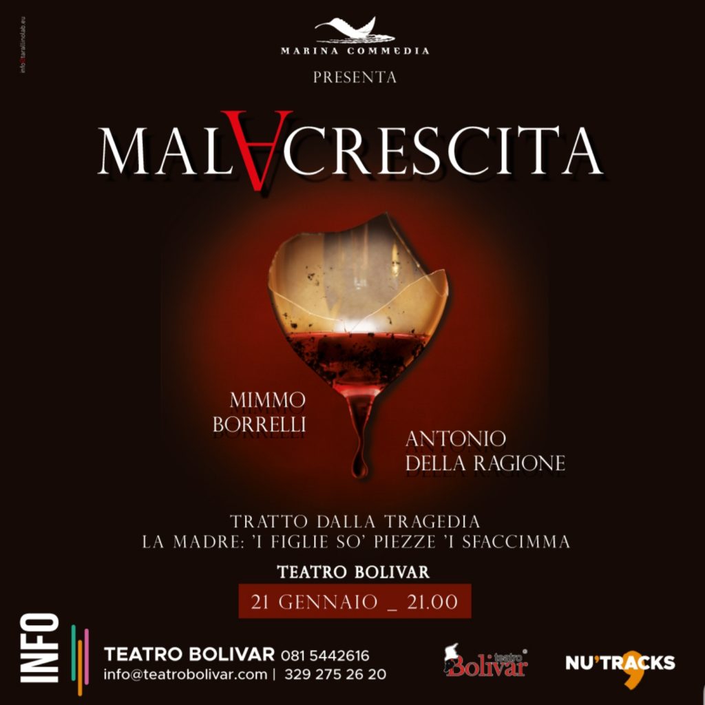 Al teatro Bolivar in scena Mimmo Borrelli con “Malacrescita”