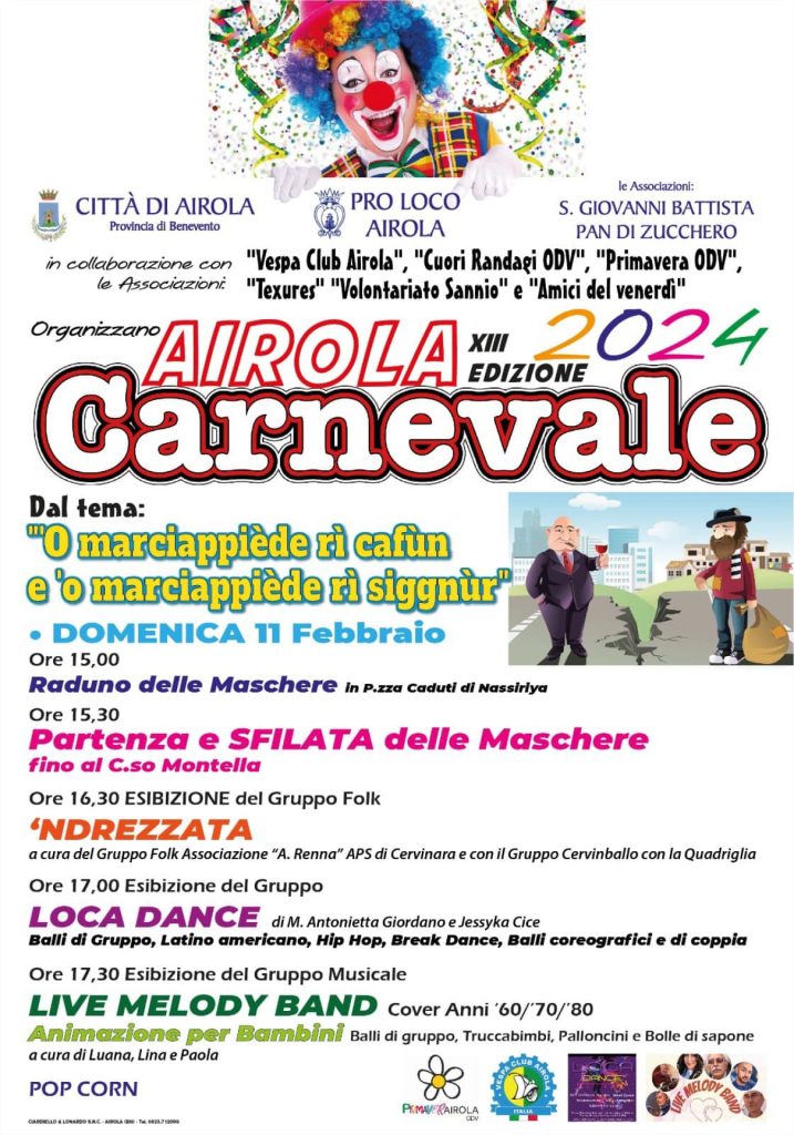 Sagre in Campania e feste di Carnevale dal 1° al 4 febbraio: sfilate, gustosi menù e musica