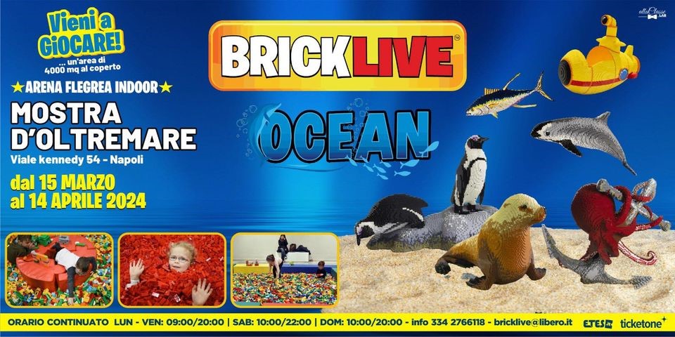 BrickLive OCEAN "Il tuo mondo LEGO" Arena Flegrea Indoor Mostra d'Oltremare