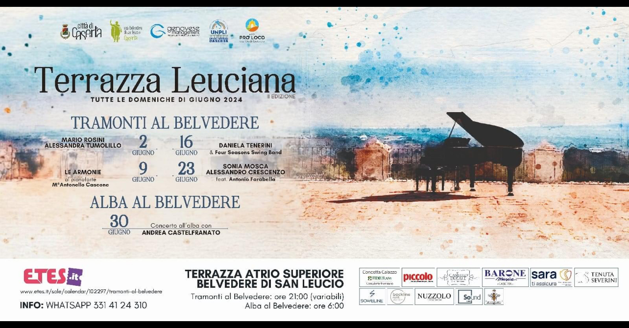 “Terrazza Luciana”: quattro concerti di musica, a giugno, sul Belvedere di San Leucio