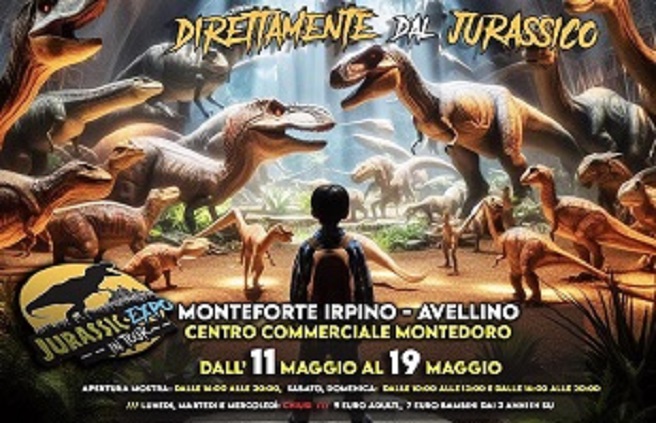 Avellino, lo straordinario viaggio nella preistoria con “Jurassic Expo in Tour”