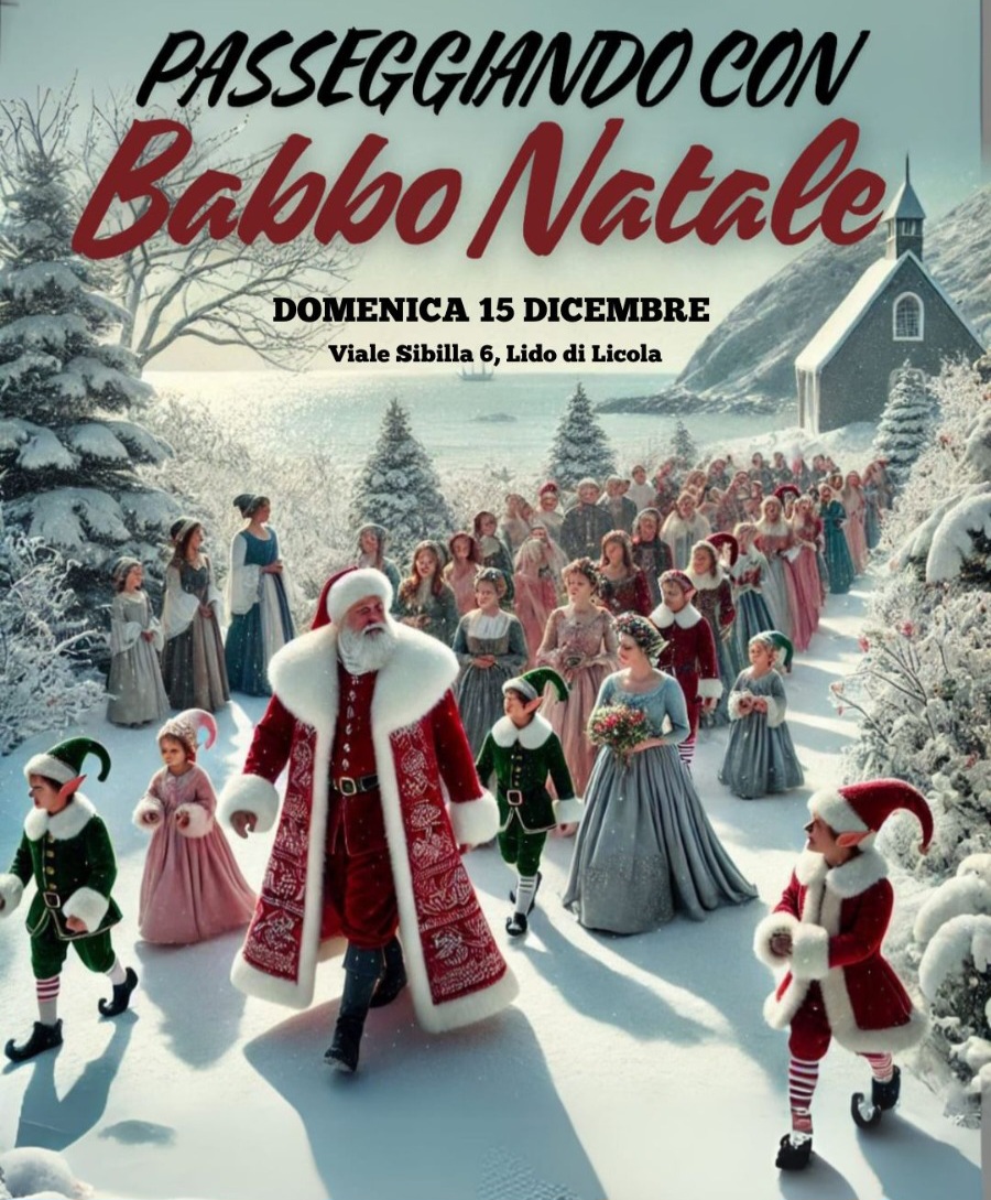 In spiaggia Passeggiando con Babbo Natale. Domenica 15 dicembre