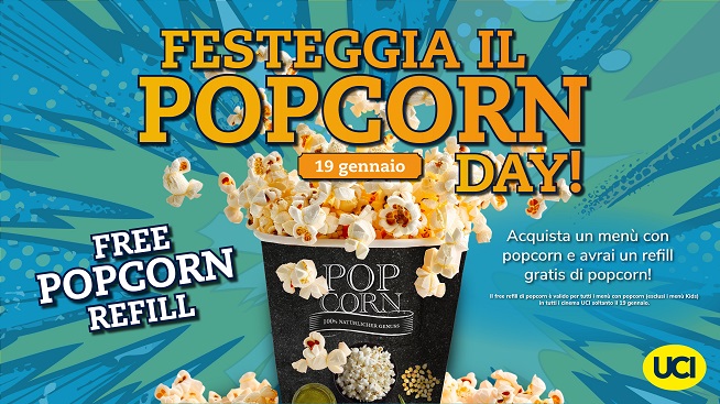 UCI Cinemas, il 19 gennaio si celebra il Popcorn Day