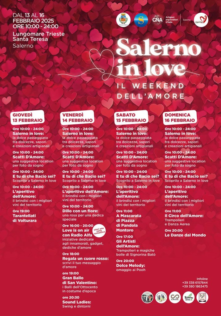 Salerno in love, per San Valentino un week-end di eventi sul Lungomare Trieste