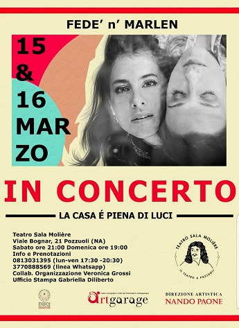 Teatro Sala Molière, arrivano Fede ‘n’ Marlen in concerto con “La casa è piena di luci”