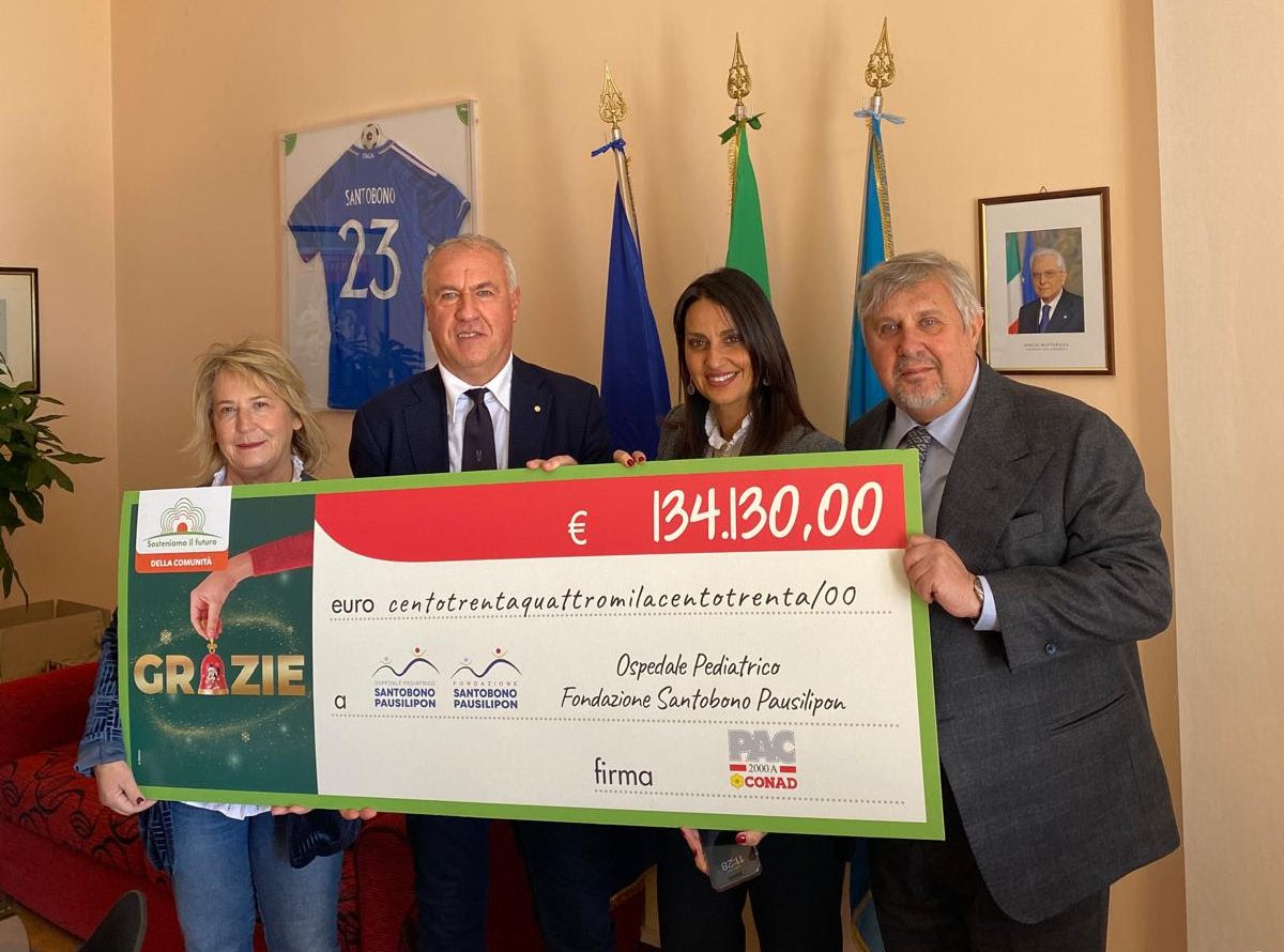 PAC 2000A da 2anews.it PAC 2000A CONAD RINNOVA IL SOSTEGNO ALLA FONDAZIONE SANTOBONO PAUSILIPON DI NAPOLI