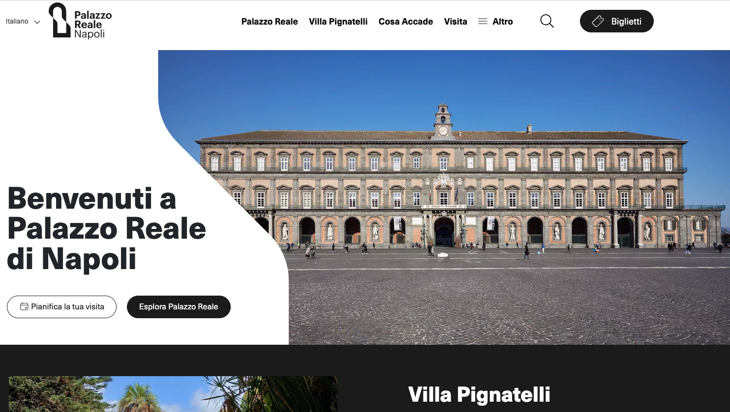 on line il nuovo sito del palazzo reale di napoli e villa pignatelli