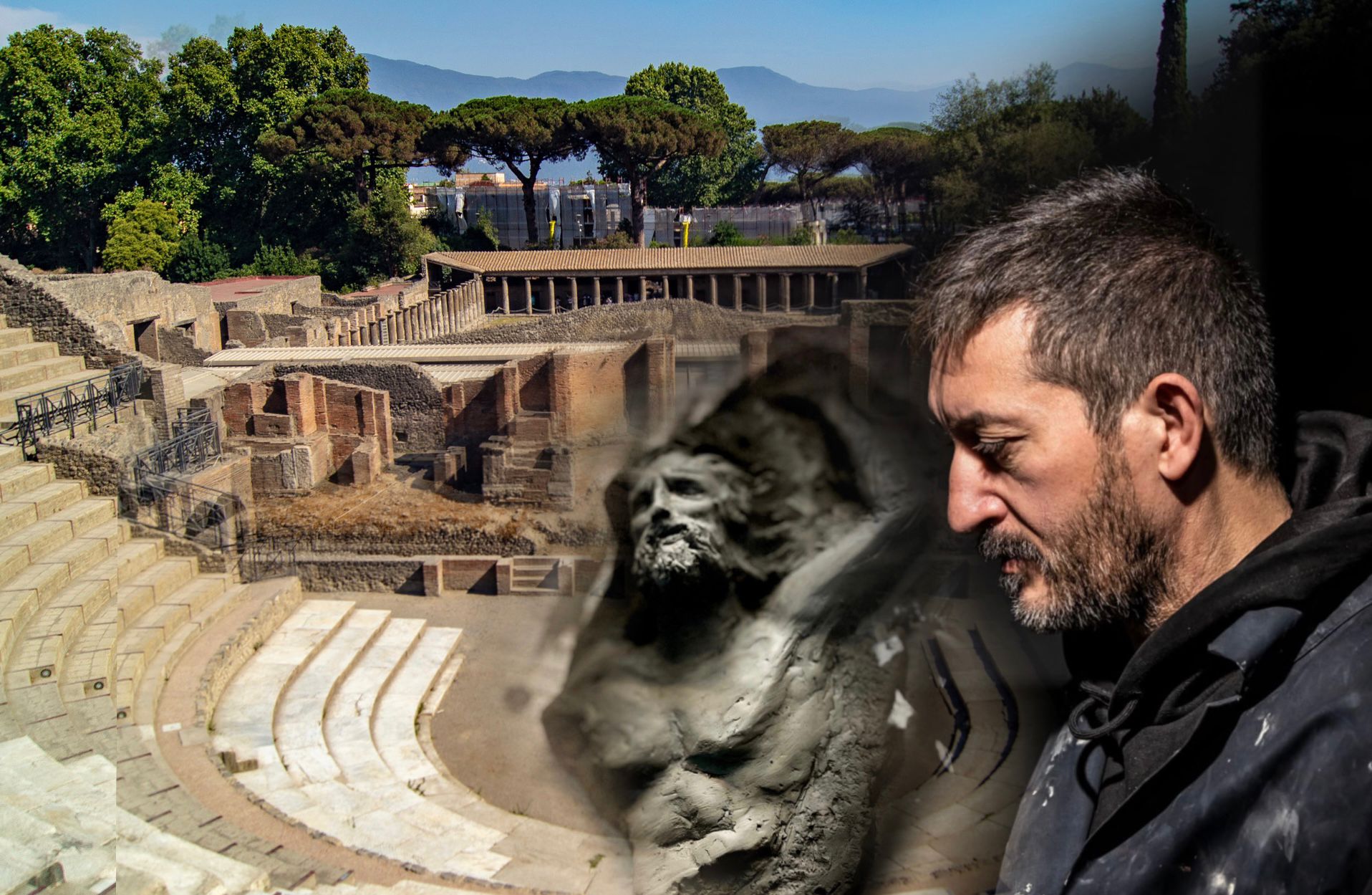 Al Teatro Grande di Pompei la scultura vivente di Domenico Sepe per il Festival Internazionale del Cinema Al Teatro Grande di Pompei la scultura vivente di Domenico Sepe per il Festival Internazionale del Cinema