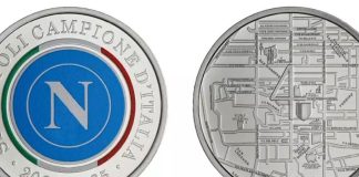 Medaglia ufficiale per il quarto scudetto del Napoli dalla Zecca di Stato