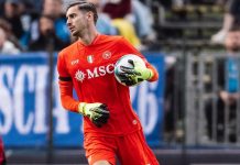 Calcio Napoli, nuovo stop per Meret: trauma alla spalla