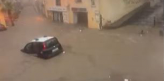 Forio, strade allagate e fango: pioggia torrenziale a Ischia