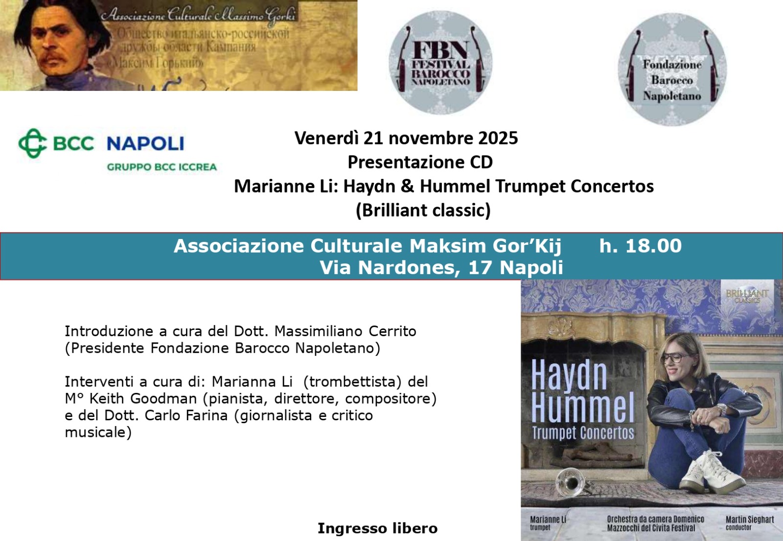 HAYDN /HUMMEL l'ultimo cd di Marianne LI HAYDN /HUMMEL