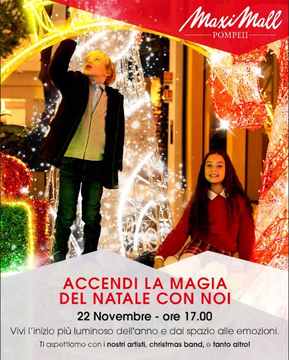 MaxiMall Pompeii: si accende il Natale tra eventi, magia e sorprese