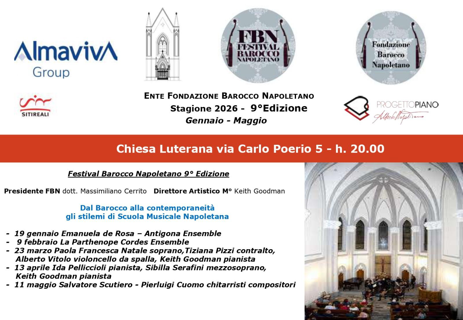 Festival Barocco Napoletano, tutto pronto per la nuova edizione 2026 Festival Barocco Napoletano, tutto pronto per la nuova edizione 2026