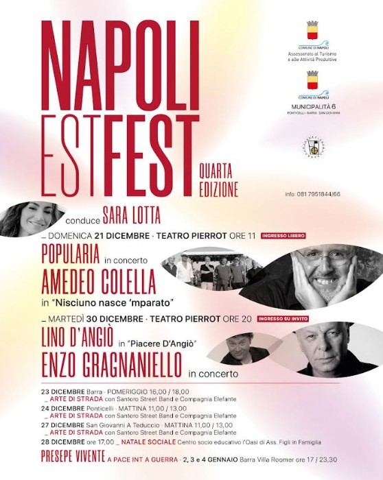 Napoli Est Fest, Lino D’Angiò ed Enzo Gragnaniello al teatro Pierrot Napoli Est Fest, Lino D’Angiò ed Enzo Gragnaniello al teatro Pierrot