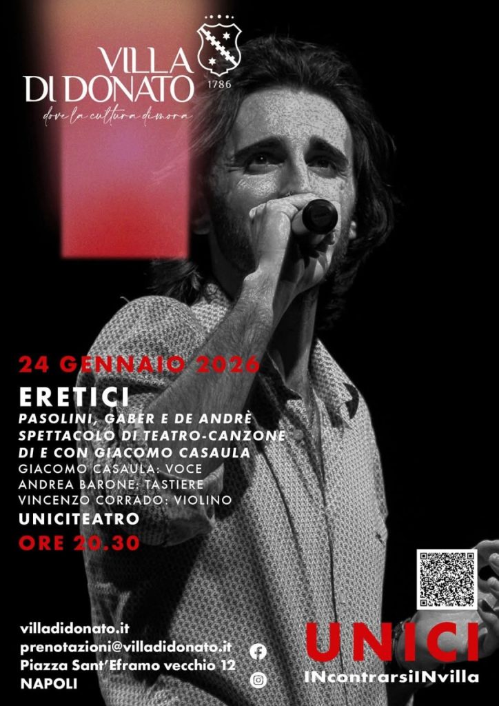 A Villa Di Donato Giacomo Casaula dà voce a Pasolini, Gaber e De André