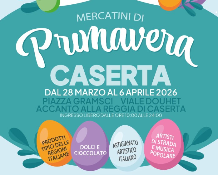 Gusto Italia, la prima tappa a Caserta con i mercatini di primavera