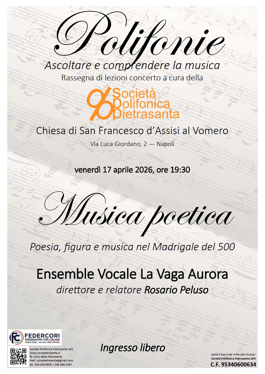 La Società Polifonica Pietrasanta presenta il progetto "POLIFONIE" La Società Polifonica Pietrasanta presenta il progetto "POLIFONIE"